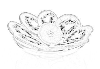 Image showing slices of kiwi and orange