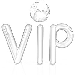 Image showing Word VIP with 3D globe