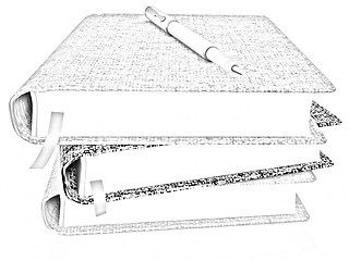 Image showing pen on notepads stack