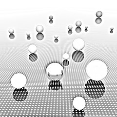 Image showing Chrome ball on light path to infinity