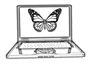 Image showing butterfly on a notebook