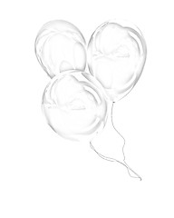 Image showing Color glossy balloons isolated on white 