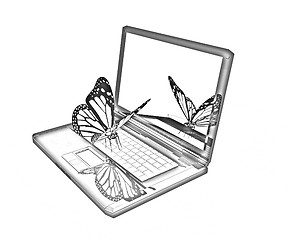 Image showing butterfly on a notebook