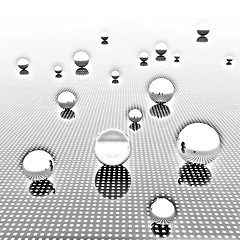 Image showing Chrome ball on light path to infinity