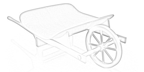 Image showing wooden wheelbarrow