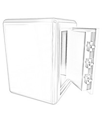 Image showing Security metal safe with empty space inside 