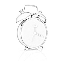 Image showing 3d illustration of glossy alarm clock against white background 