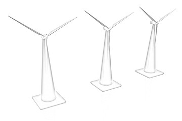 Image showing Wind turbine isolated on white 