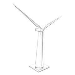 Image showing Wind turbine isolated on white 