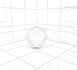 Image showing Corner in the room with ball 