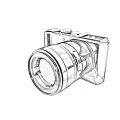 Image showing 3d illustration of photographic camera