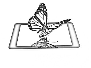 Image showing butterflies on a phone