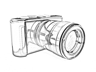 Image showing 3d illustration of photographic camera