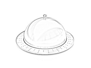 Image showing Restaurant cloche isolated on white background 