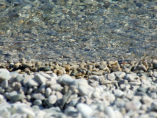 Image showing Wet pebble in waves of the Black Sea 2