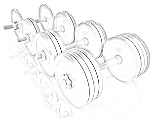 Image showing Colorful dumbbells 