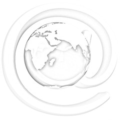 Image showing Glossy icon with mail for Earth