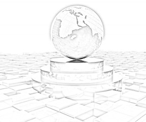 Image showing Earth on podium