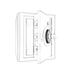 Image showing Security metal safe with empty space inside 