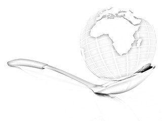 Image showing Blue earth on spoon