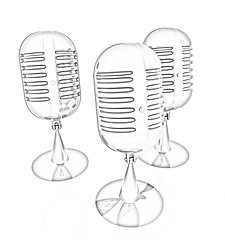 Image showing 3d rendering of a microphones