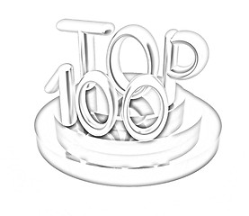 Image showing Top hundred icon on white background