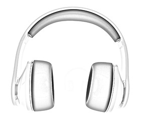 Image showing 3d illustration of blue headphones