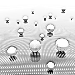 Image showing Chrome ball on light path to infinity