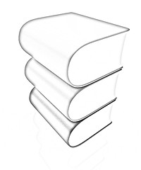 Image showing Glossy Books Icon isolated on a white background