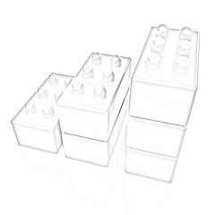 Image showing Building blocks efficiency concept on white 