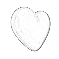 Image showing 3d glossy metall heart