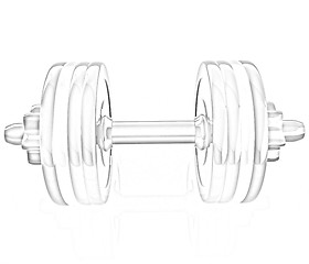 Image showing Colorful dumbbells on a white background