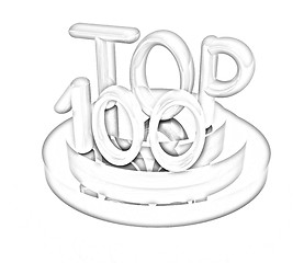 Image showing Top hundred icon on white background