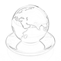 Image showing Globe on a saucer