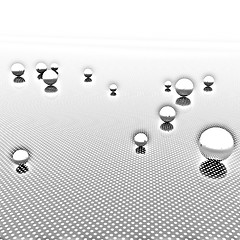 Image showing Chrome ball on light path to infinity