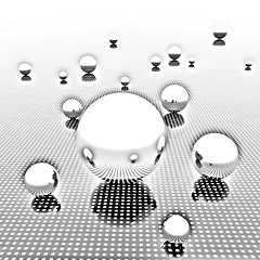 Image showing Chrome ball on light path to infinity