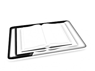 Image showing tablet pc and opened book