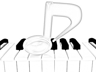 Image showing 3d note on a piano