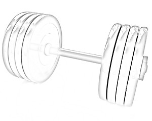 Image showing Colorful dumbbell 