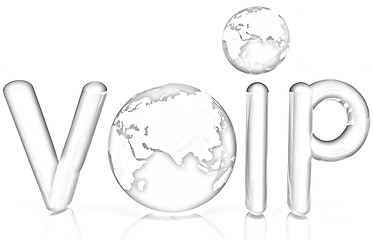 Image showing Word VoIP with 3D globe