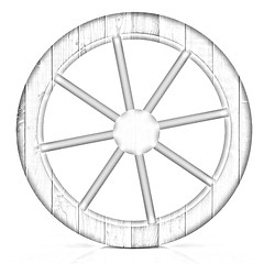 Image showing wooden wheel