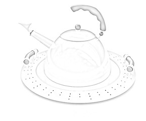 Image showing Teapot on a platter 