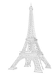 Image showing 3d Eiffel Tower render