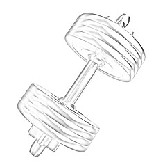 Image showing Gold dumbbells isolated on a white background