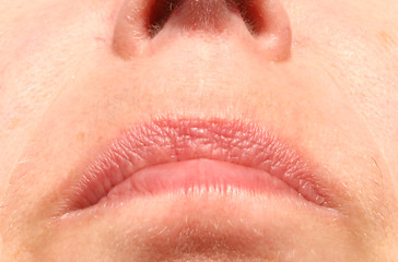 Image showing lips and facial hair