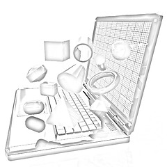 Image showing Powerful laptop specially for 3d graphics and software 