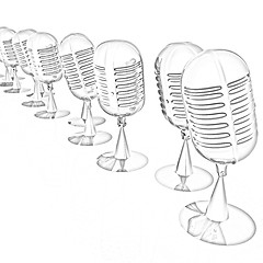 Image showing 3d rendering of a microphones