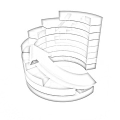 Image showing 3d colorful abstract diagram and arrow