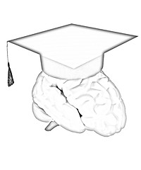 Image showing graduation hat on brain