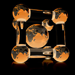 Image showing Abstract molecule model of the Earth